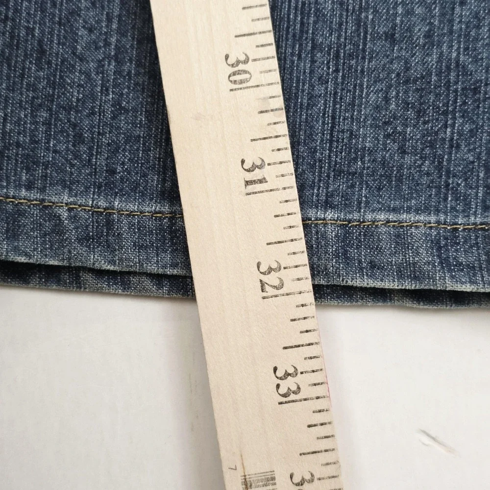 Liz‎ Claiborne Jeans Womens 12 Blue Medium Wash High Rise Straight Stretch Denim